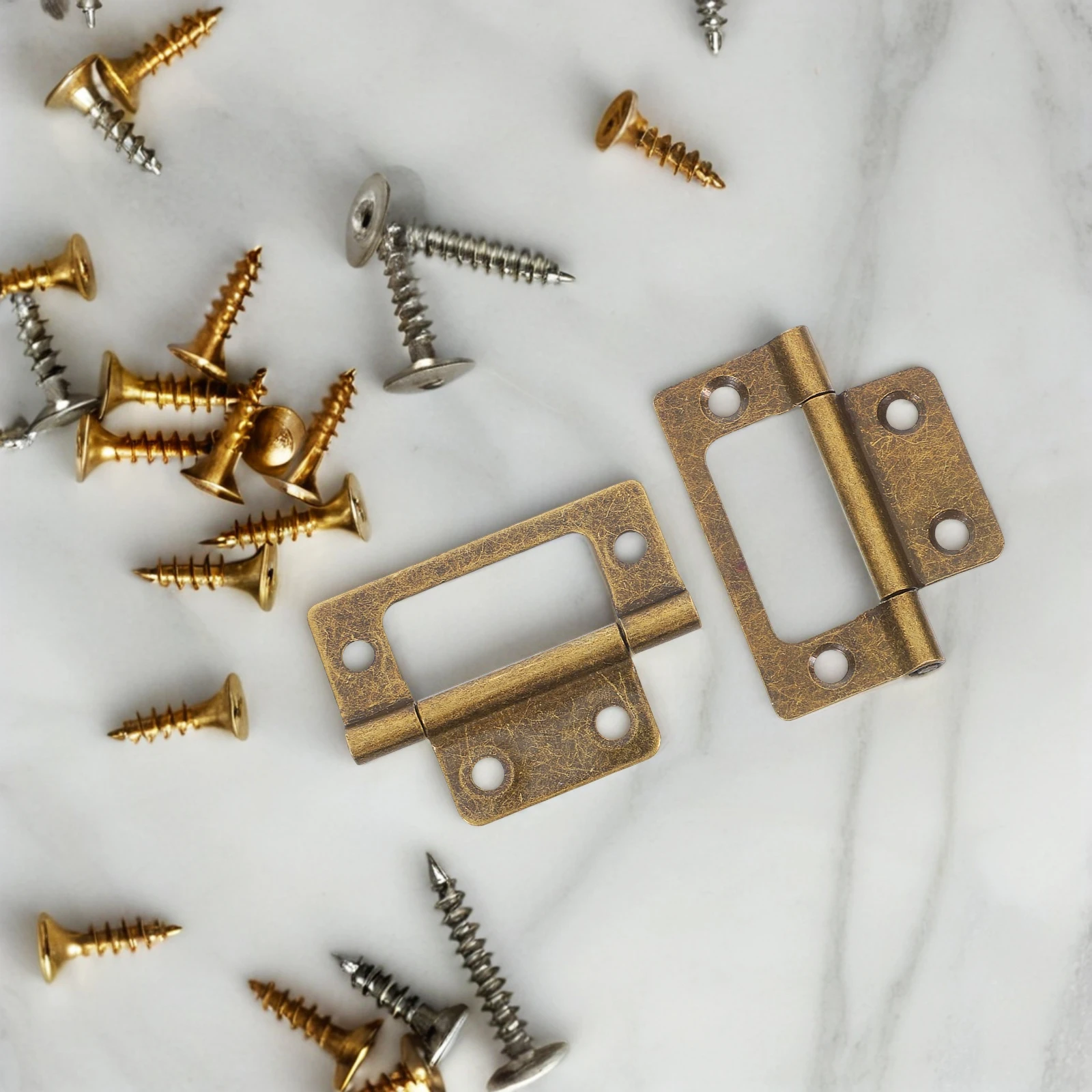 

12pcs For Cabinet Doors Heavy Duty Bronze Iron Durable Furniture Hardware Doors Windows Closets Shutter Hinges Cabinet