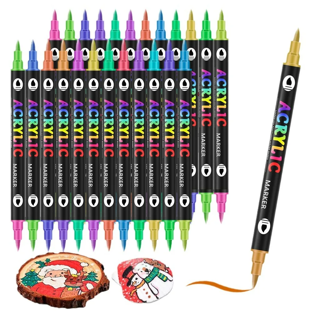

48 Colors Double-Ended Two-Color Acrylic Marker Set Children's Drawing Graffiti Stationery Bestselling for Creative Art Work