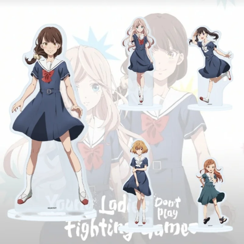 Anime Young Ladies Don't Play Fighting Games Acrylic Figure Stand Plate Cosplay Prop Decor Cartoons Keychain Gifts 15CM