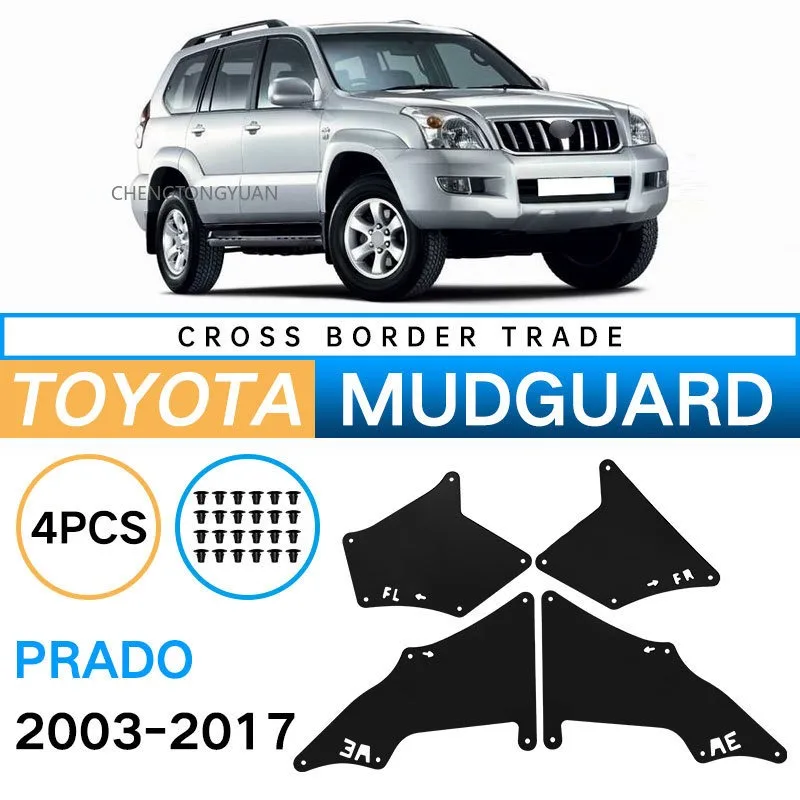 Garde-boue pour Toyota Land Cruiser Prado J120 J150 2003 - 2020 LC3 LC4 LC5 avec clips et doublures d'aile