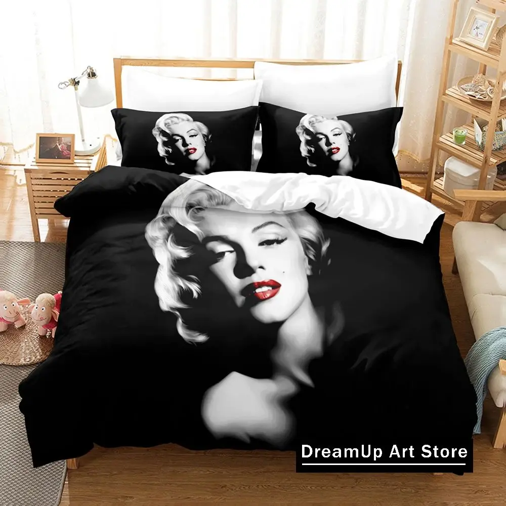 3D Print Fashion M-Marilyn M-Monroe Bedding Set Boys Girls Twin Queen King Size Duvet Cover Pillowcase Bed boys Adult Bedroom