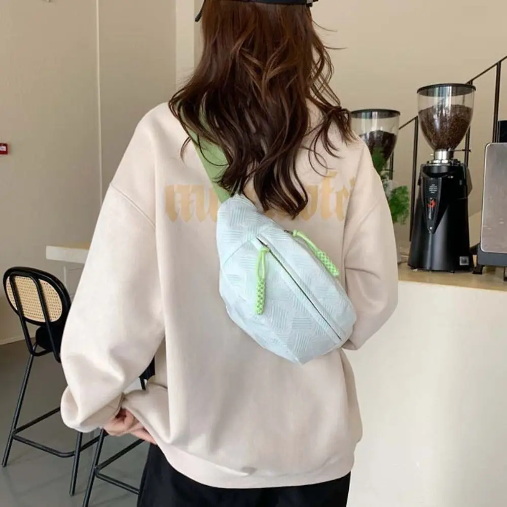 Simple Fanny Packs Strip Chest Bag Crossbody Bag Half Moon Bag Crossbody Waist Pack Korean Style Large Capcity Banana Bag Women