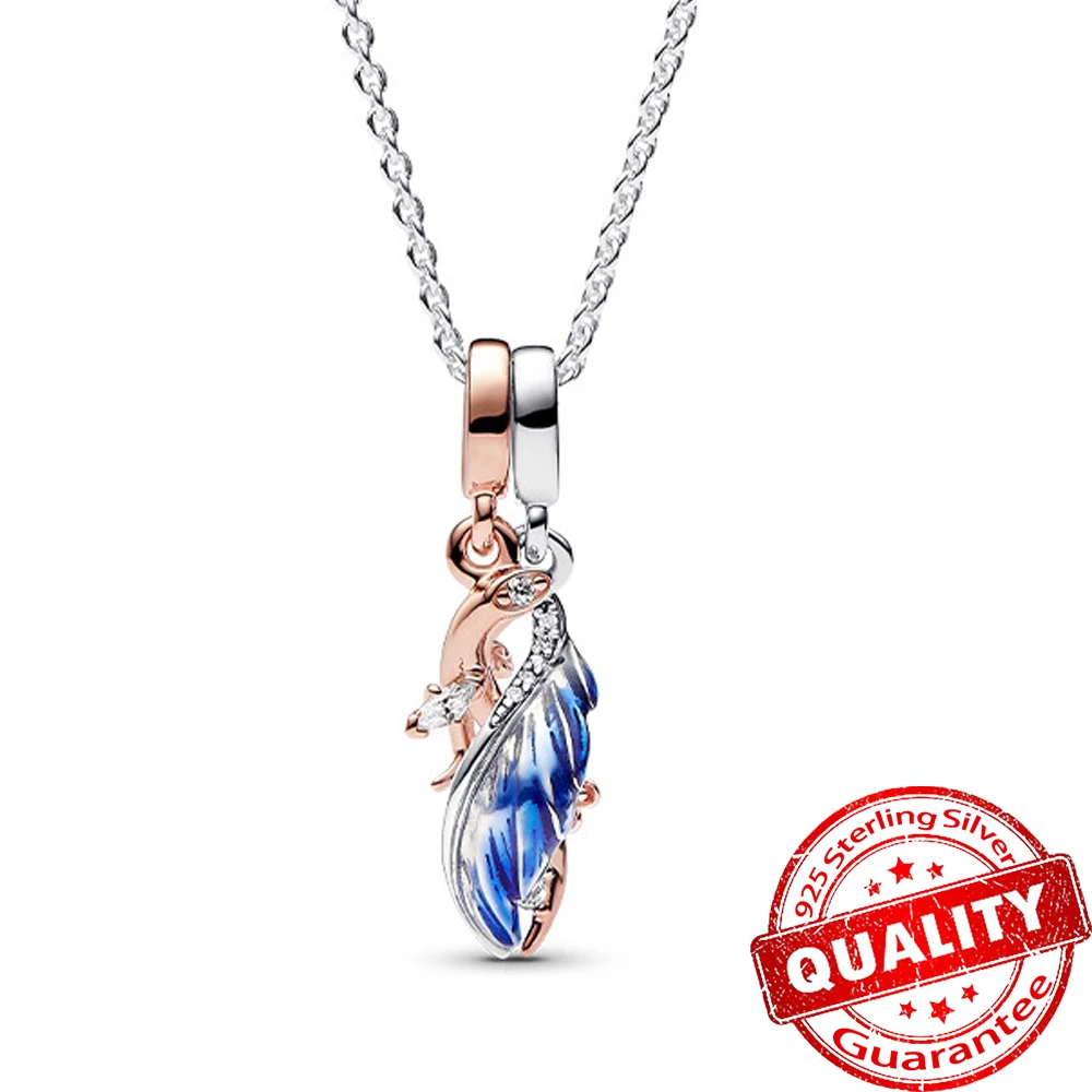 Elegant 925 Sterling Silver Feather Flower Musical Note Star Moon Pearl Necklace Boutique Couple Date Wedding Gift Matching