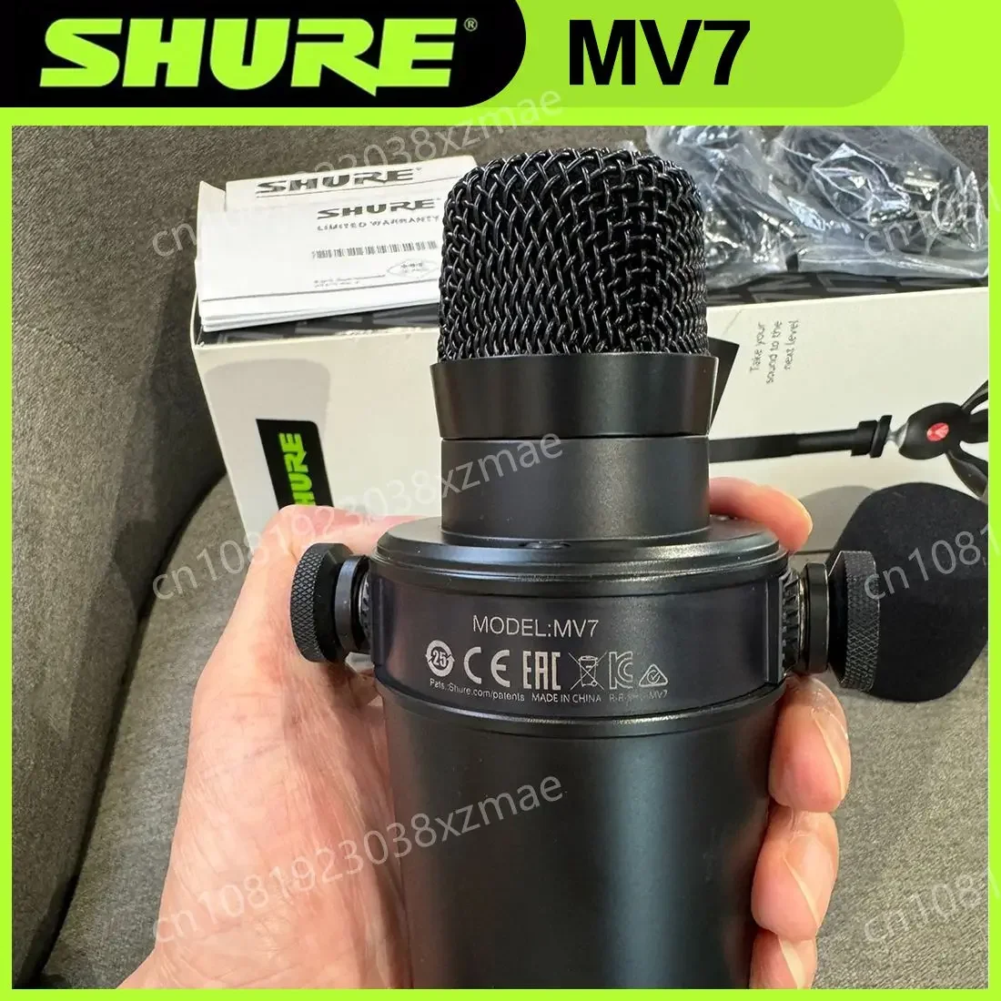 Original SHURE MV7 Hybrid USB/XLR Dynamic Microphone Outdoor Live Selectable Frequency Response Built-in Sound Card Microphone