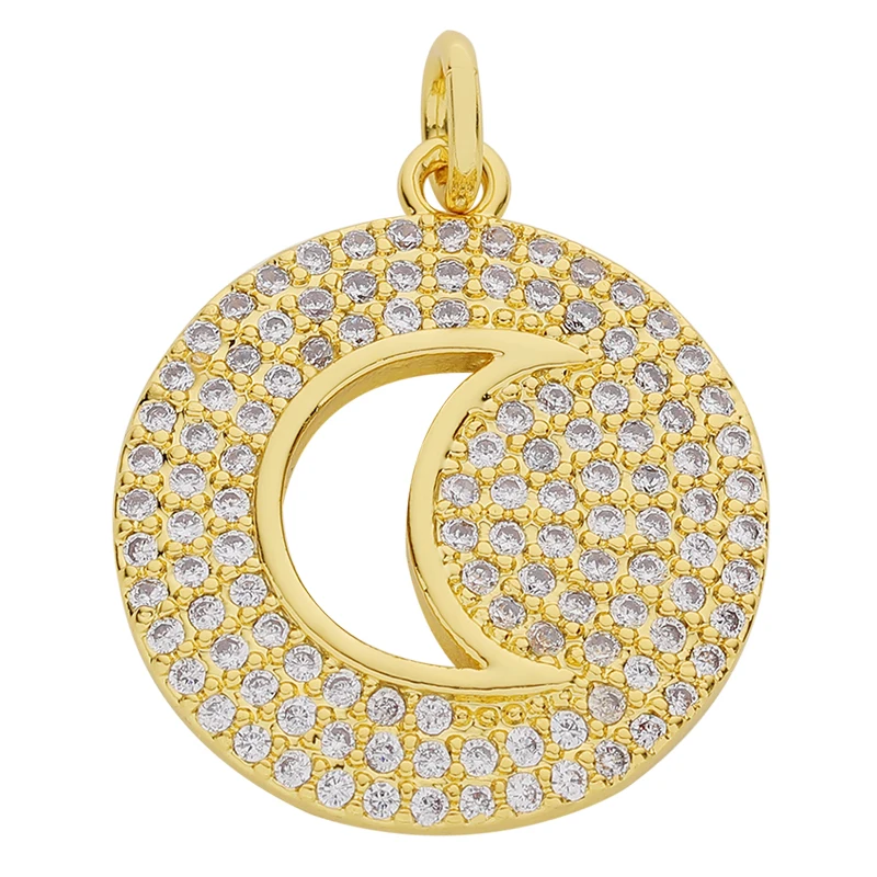

JUYA 2022 New DIY Creative Turkey Evil Eyes Charm Pendant Bases Cubic Zirconia Round Coin Necklace Pendants Jewelry Accessories