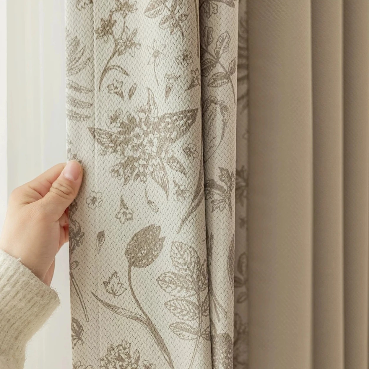 Minimalism Blend Cream Modern Blackout Curtain Room Decor Fully Living Room Bedroom Light Luxury Thickened Sun-blocking Curtains