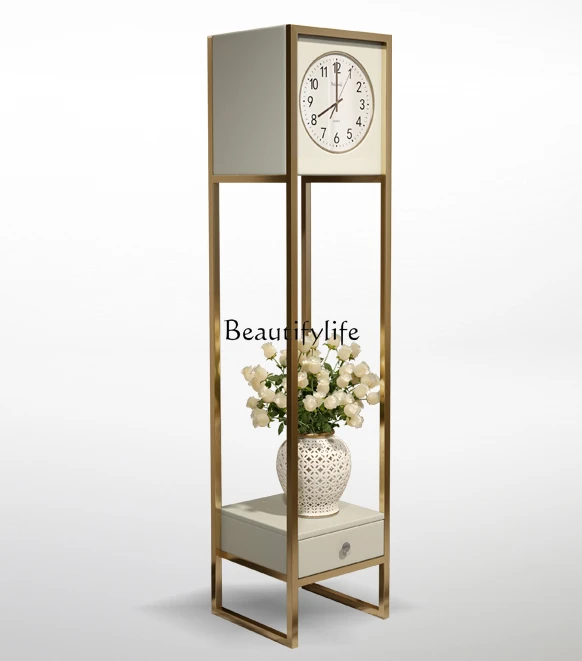 

Light Luxury Living Room Bedroom Study Shelf Decoration Italian Floor Clock
