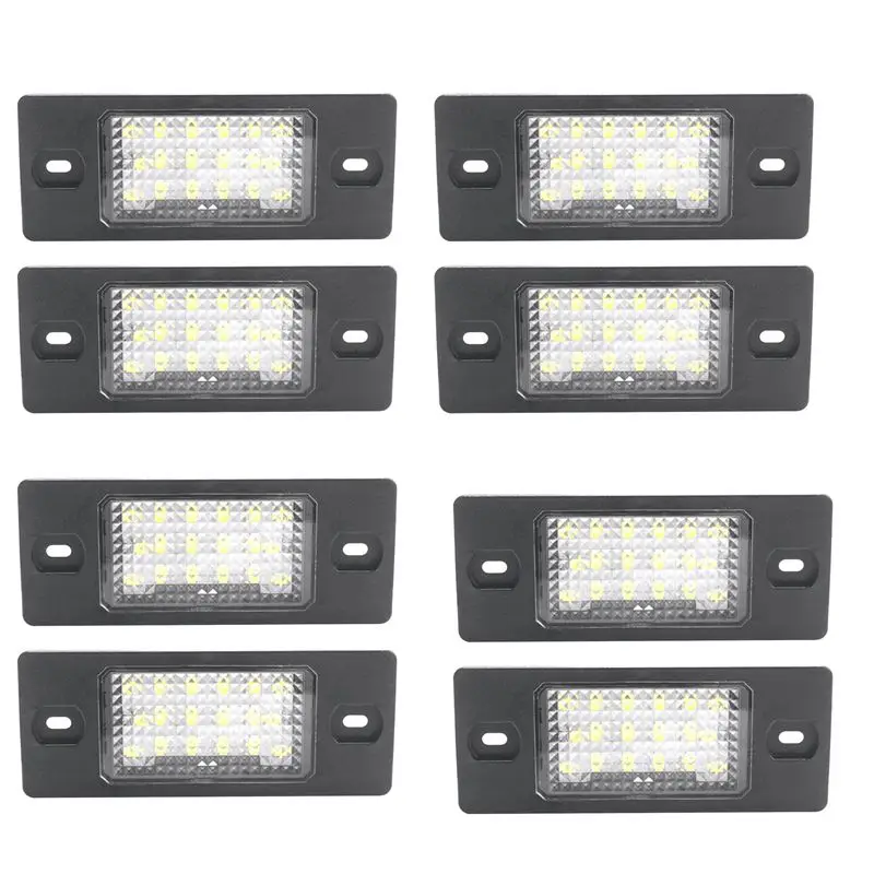 

8Pcs No Error LED Number License Plate Light For Golf 5 Touring Touareg Tiguan Cayenne