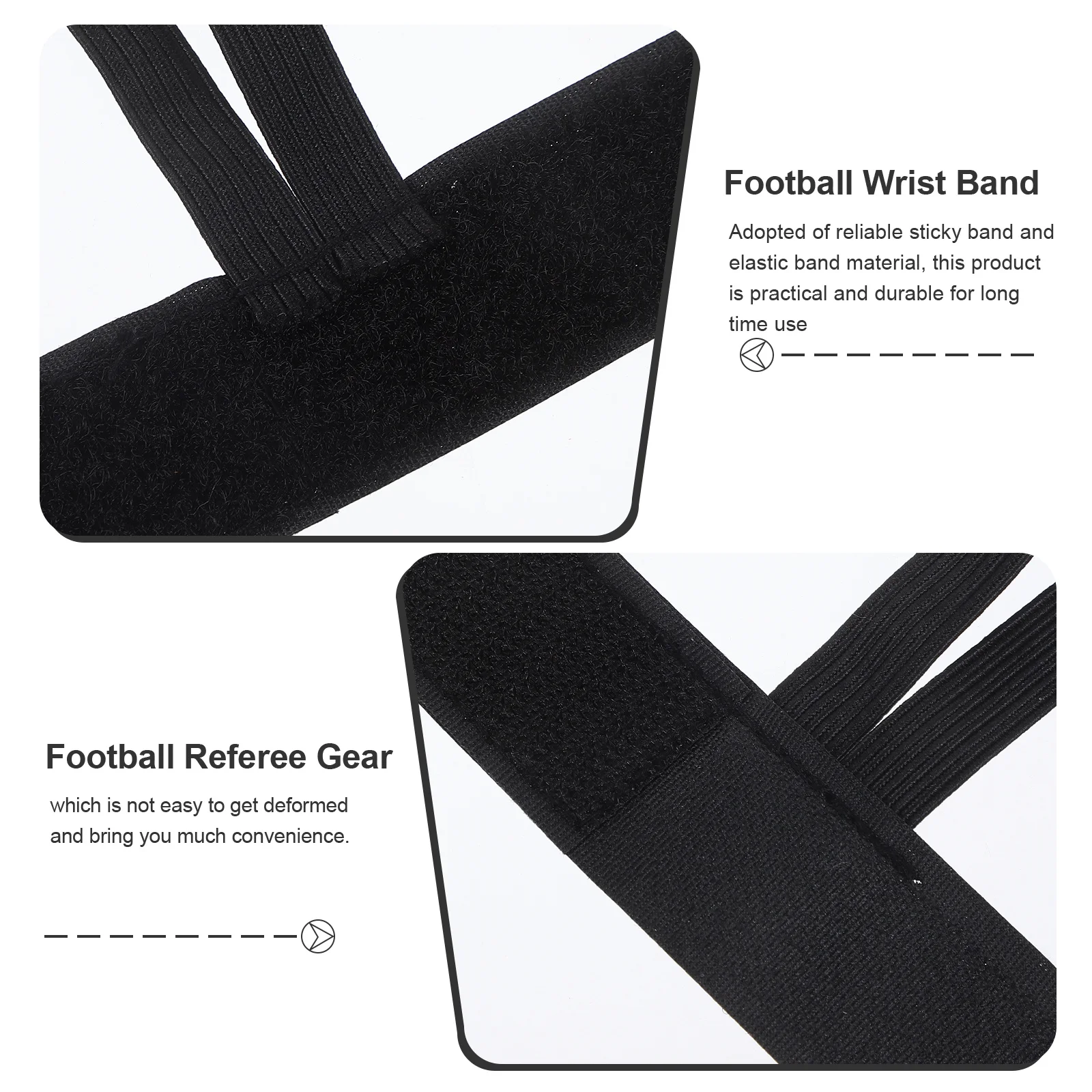 6 قطع من سوار معصم حكم كرة القدم، شريط مطاطي قوي، ملحقات أساسية مريحة وممتدة الاستخدام #1