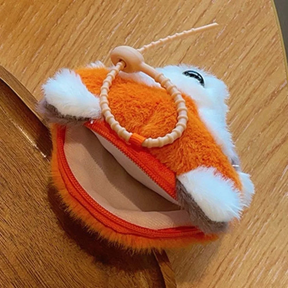 Mini Storage Bag Cow Plush Earphone Bag Raccoon Animal Plush Coin Purse Cartoon Cute Plush Wallet Pendant Change Storage