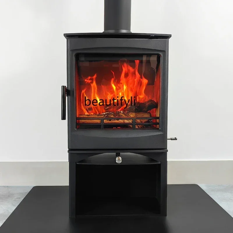 

Winter heating firewood real fire wood heating cast iron rural homestay firewood small stove household