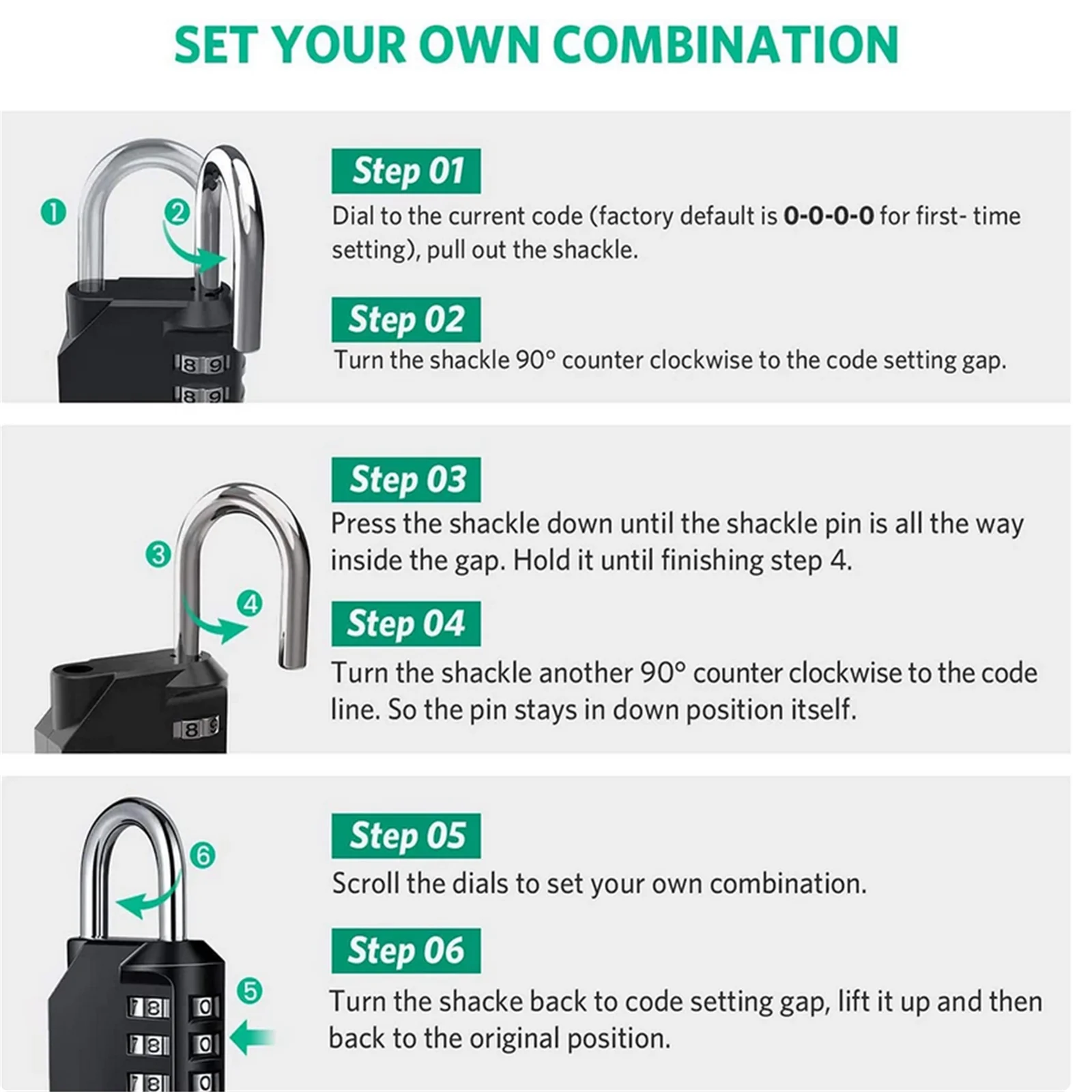 Impermeável combinação Cadeado, codificado Lock, codificado Lock, 4 Número Dígito, Pad Lock, mala, bagagem, ao ar livre