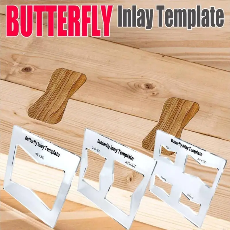 B0kc Butterfly Inlay Template Set Router Slotting Auxiliary Tool Slot Cutting