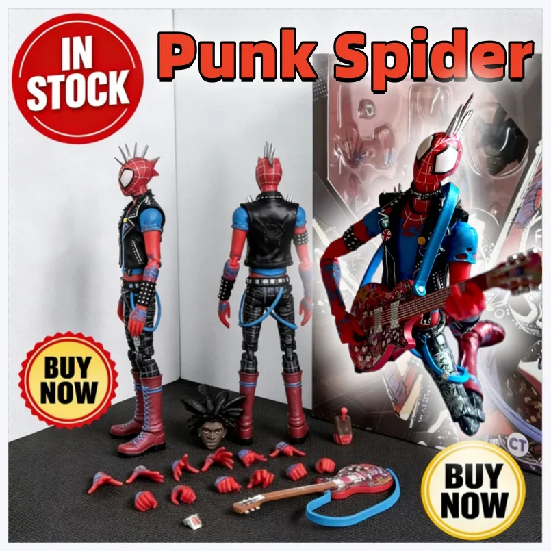 

В НАЛИЧИИ: Фигурка CT Toys Spider-Punk, коллекционная модель Spider-Man Across The Spider-Verse SHF, игрушка-подарок