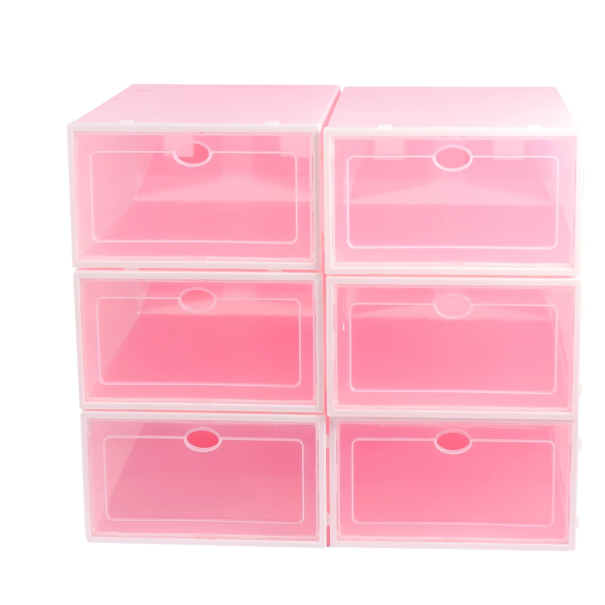 

6PCS Thickened Transparent Shoe Box Storage Container Stackable Racks Multifunction Organizers Closet Bedroom