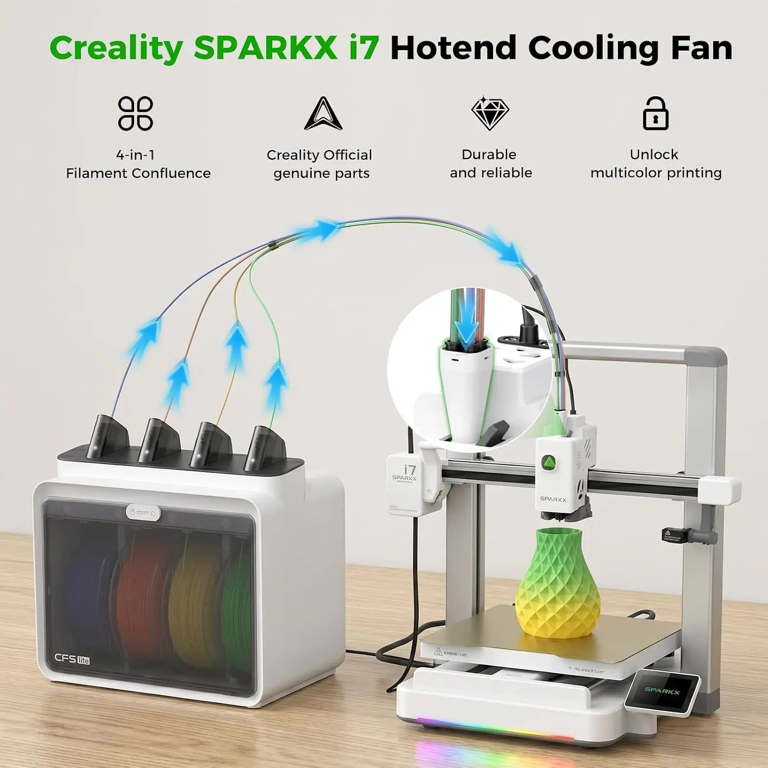 Creality Official SPARKX i7 Toolhead Manifold 5 Way Component 17×17×46mm 3D Printer Accessories Multi Color Consumables Combiner