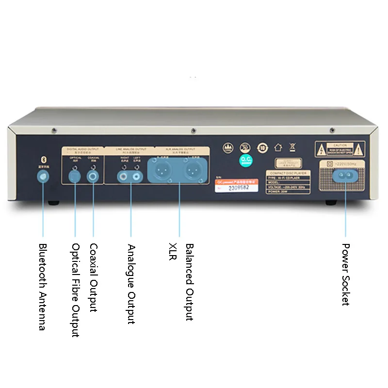 Lossless HIFI CD Player Bluetooth 5.0 OPA1612 Operational Amplifier DTS CD Music Player 24bit 192KHz Decoding XLR Outputs