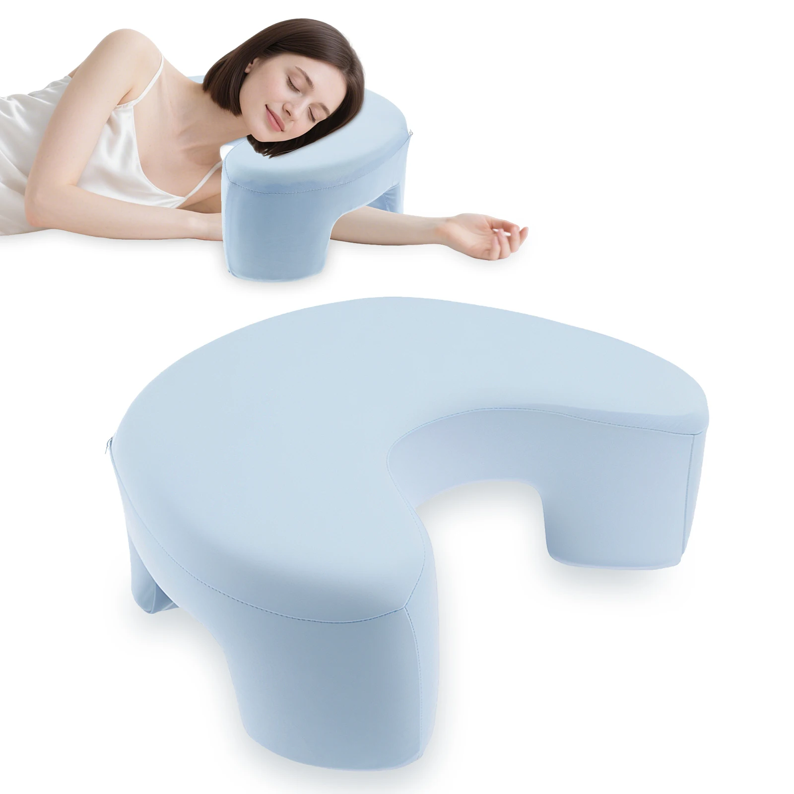 Seitenschlafkissen mit Armloch, ergonomisches Seitenschlafkissen, bequemes Nackenstützkissen aus Memory-Schaum für Bett, Sofa
