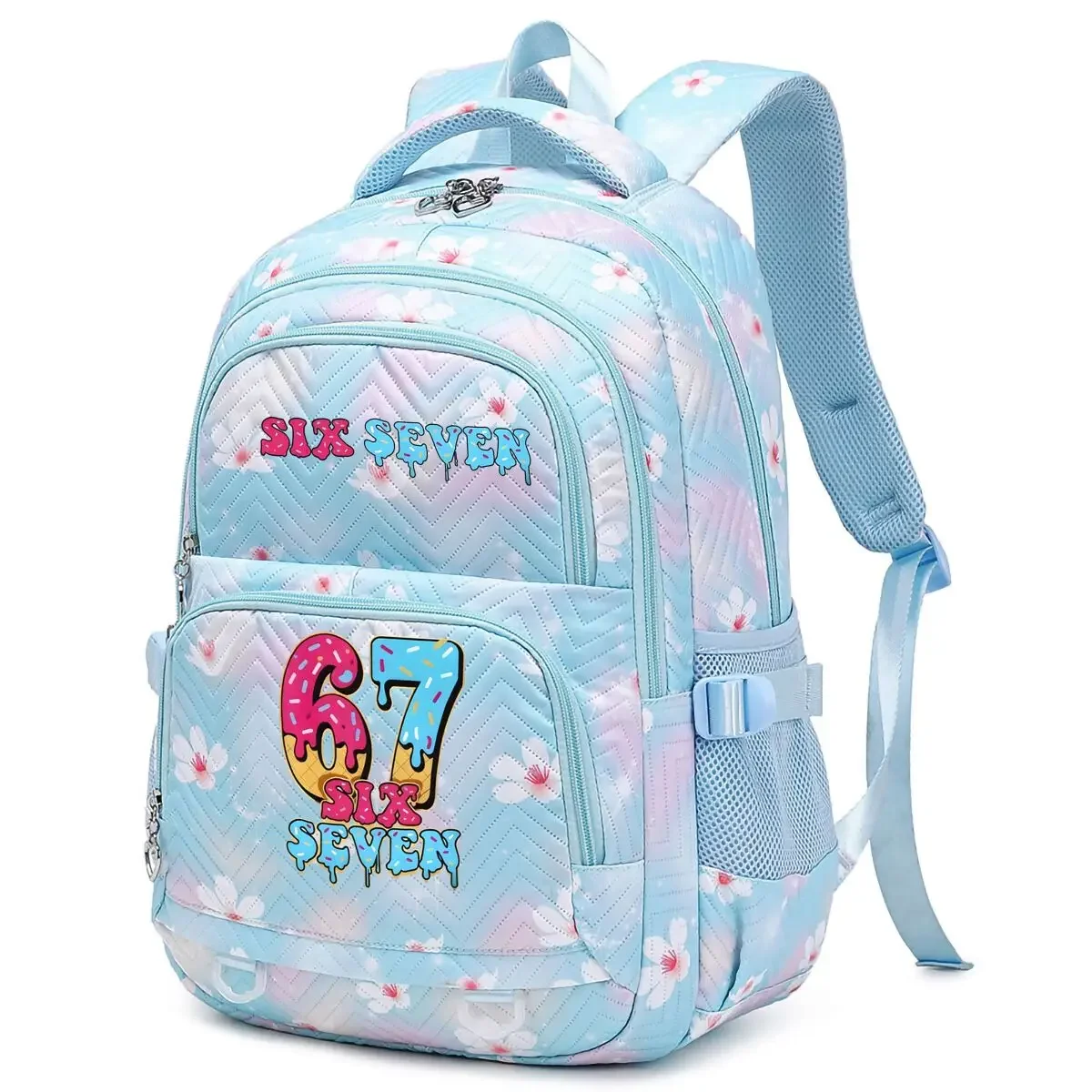 Y2K Six Seven Ice Cream Style Backpacks Girls Boys Fun 67 Number Rucksack Waterproof Laptop Backbag Street Trend Youth Schoolbag