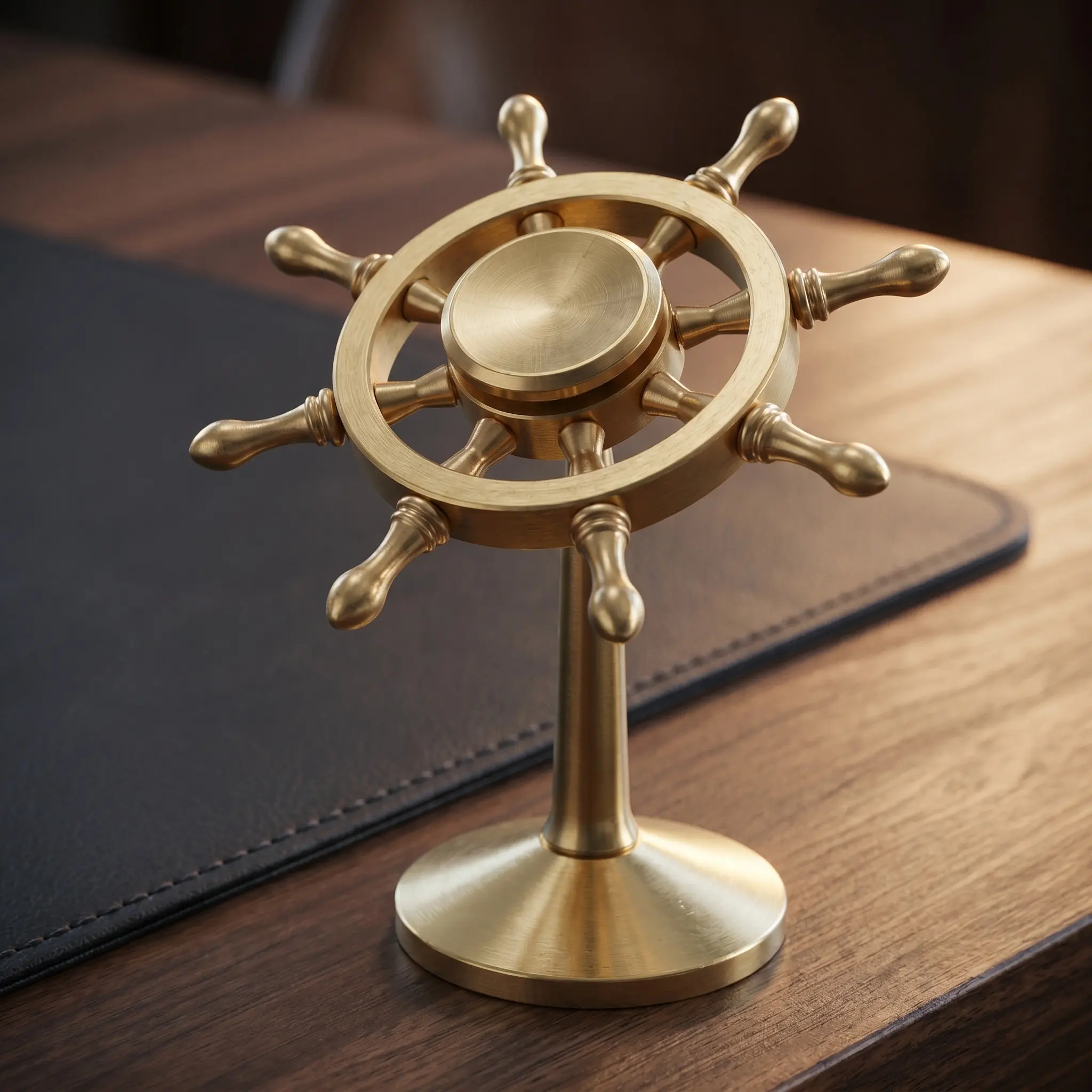 Solid Brass Marine Rudder Desktop Ornament Mediterranean Style Vintage Decor Shelf Accent Office Desk Home Decor Creative Gift