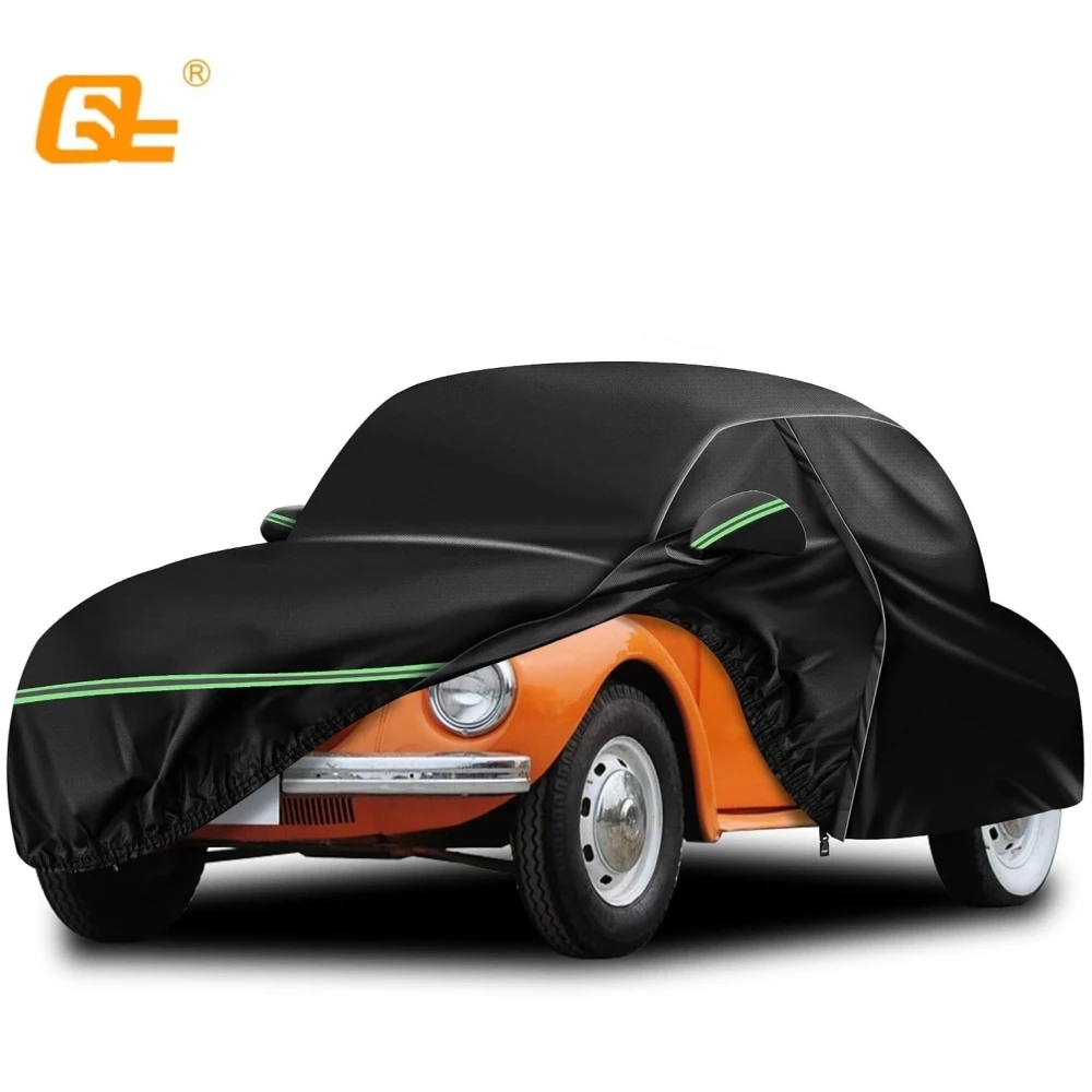 

Outdoor Waterproof Car Covers Custom For Volkswagen Beetle Bug 2-Door 1960-1980 UV Protection with Zipper Door Reflective Strip