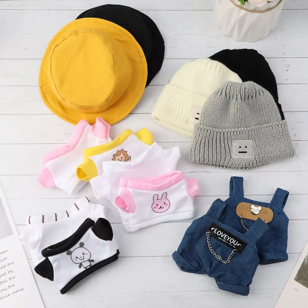 Fashion Casual Doll Clothes For 20cm Ducks Doll Plush Doll Clothes Hat Jeans Stuffed Toys Doll Accessories Toys Kids Gifts