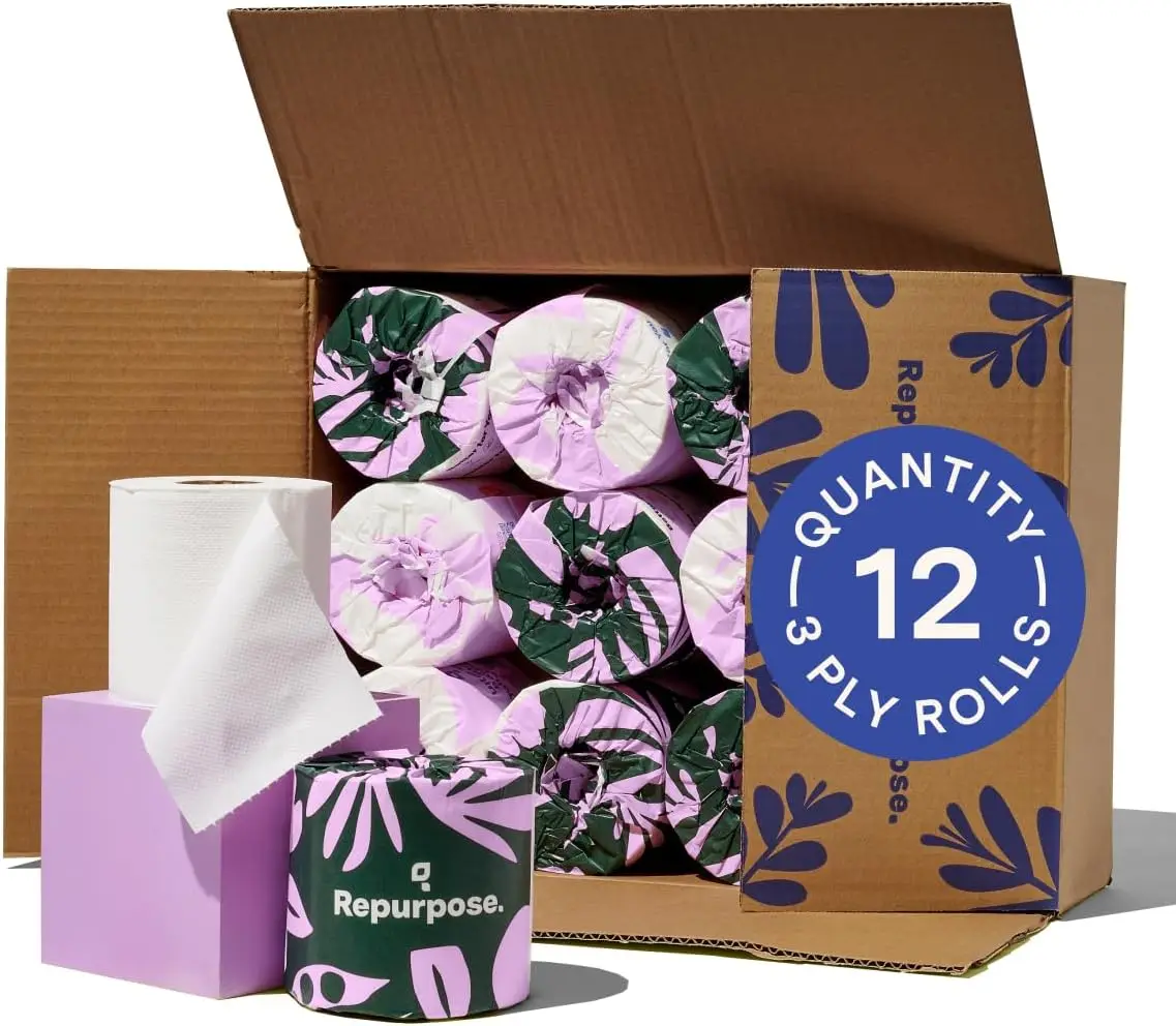 

Экологичная бамбуковая туалетная бумага, 3-слойная, без древесины, без пластика, безопасна для септиков, быстро растворяется, подходит для автодомов, 12 рулонов