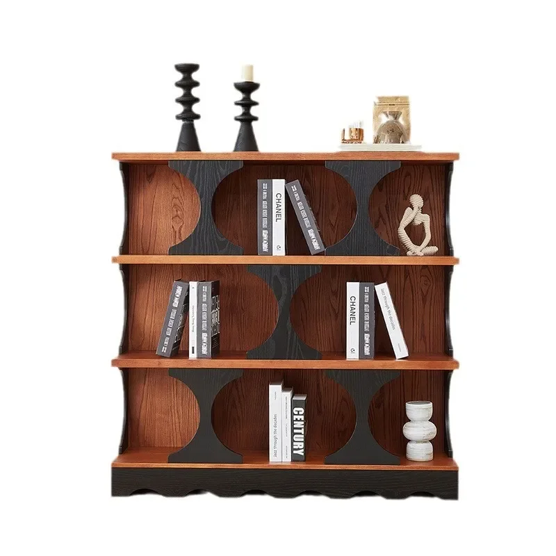 

Retro solid wood display cabinet, entrance cabinet living room combination 1.2 meters bookcase