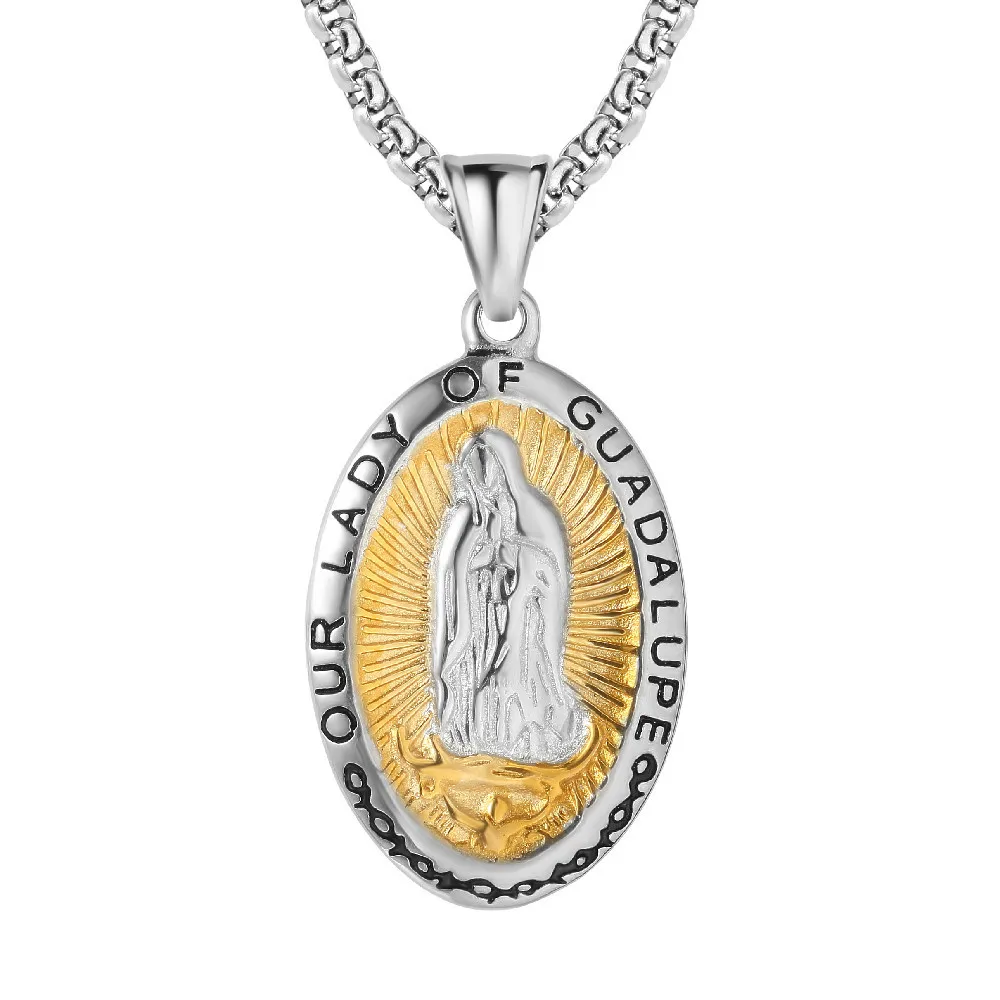 

European and American Fashion Minimalist Notre Dame Stainless Steel Pendant Necklace Chain