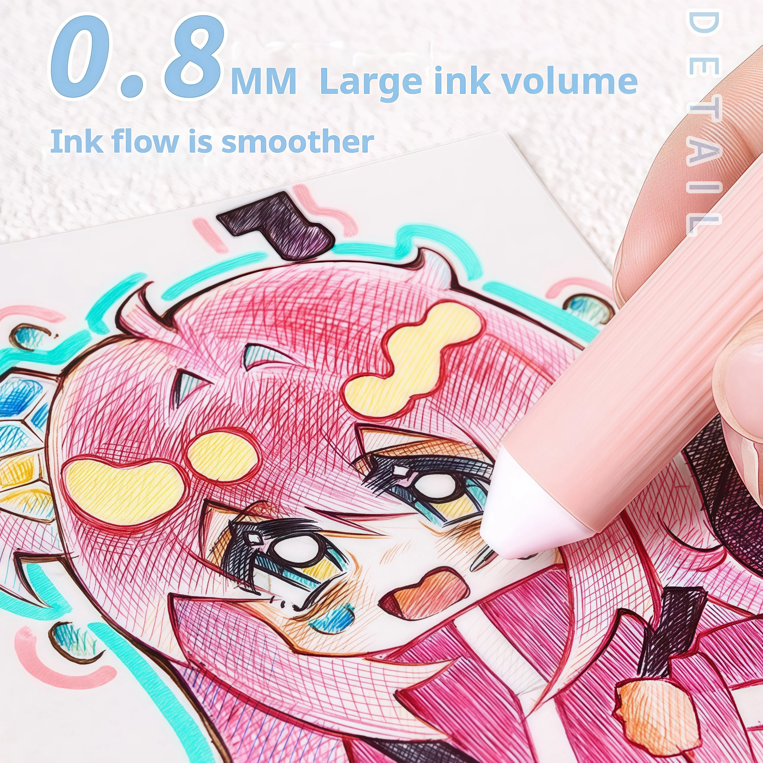 10-in-1 カラフルボールペンセット 0.8mm 28/30色ペン 細字 リトラクタブルボールペン オフィス・学校用