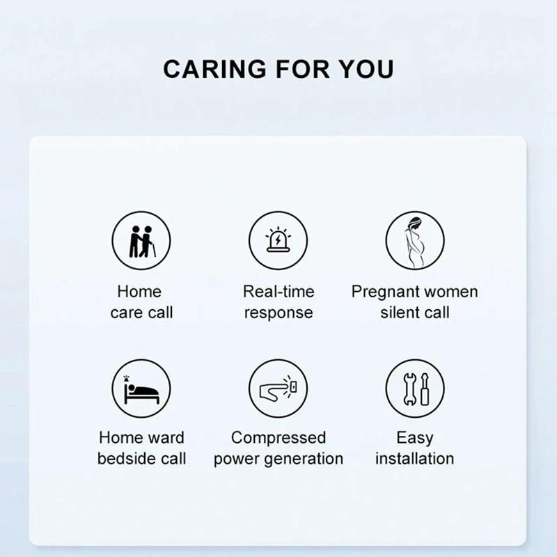 Pro 433 Mhz Self-Generating Wireless Doorbell 38 Ringtones Dingdong Doorbell Elderly Pager For Smart Home