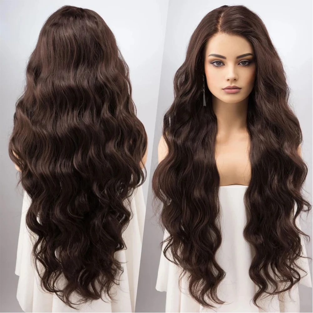 

Free Part 30inch 5x5 Silk Base Brown Body Wave Jewish Human Hair Wig With Baby Hair HD Lace European Hair Glueless PrepluckedWig