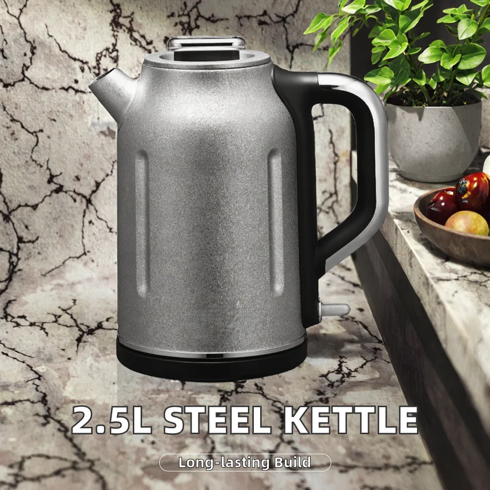1.8L Pure Titanium Cordless Electric Kettle 1800W Temperature Control 360 Rotational Base Boil-Dry Protection for Outdoor