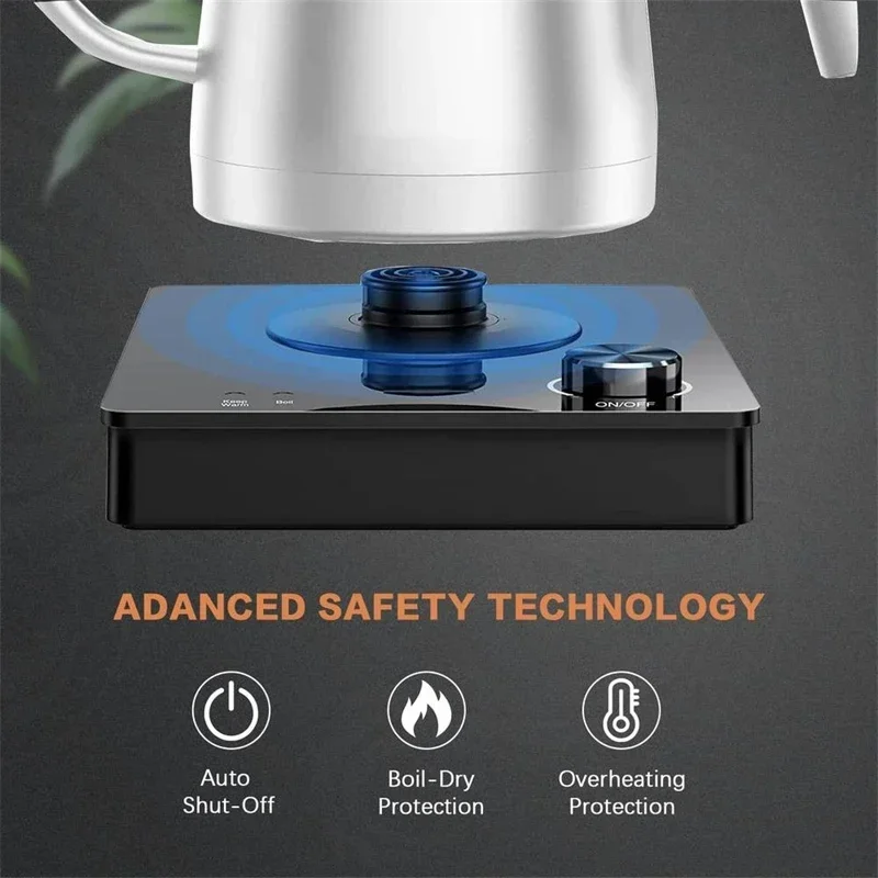 1000W Intelligent Constant Temperature Electric Kettle Hand Brewed Coffee Pot Gooseneck Pot Used for Brewing Milk Powder