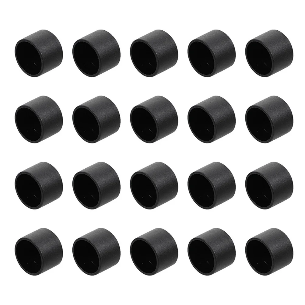 

20Pcs Foosball Table Caps Plastic Protective Covers Black Easy Installation Table Football Machine Parts Accessories