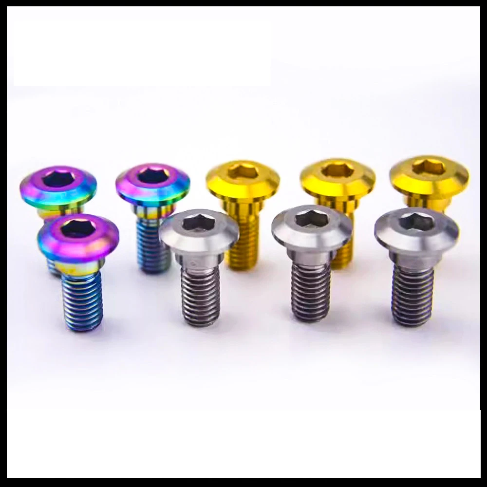 1-10pcs Titanium Hexagon Bolt M8×20/25/30/33mm Allen Umbrella Head Screw For Bicycle Motorcycle Brake Screws Fastener