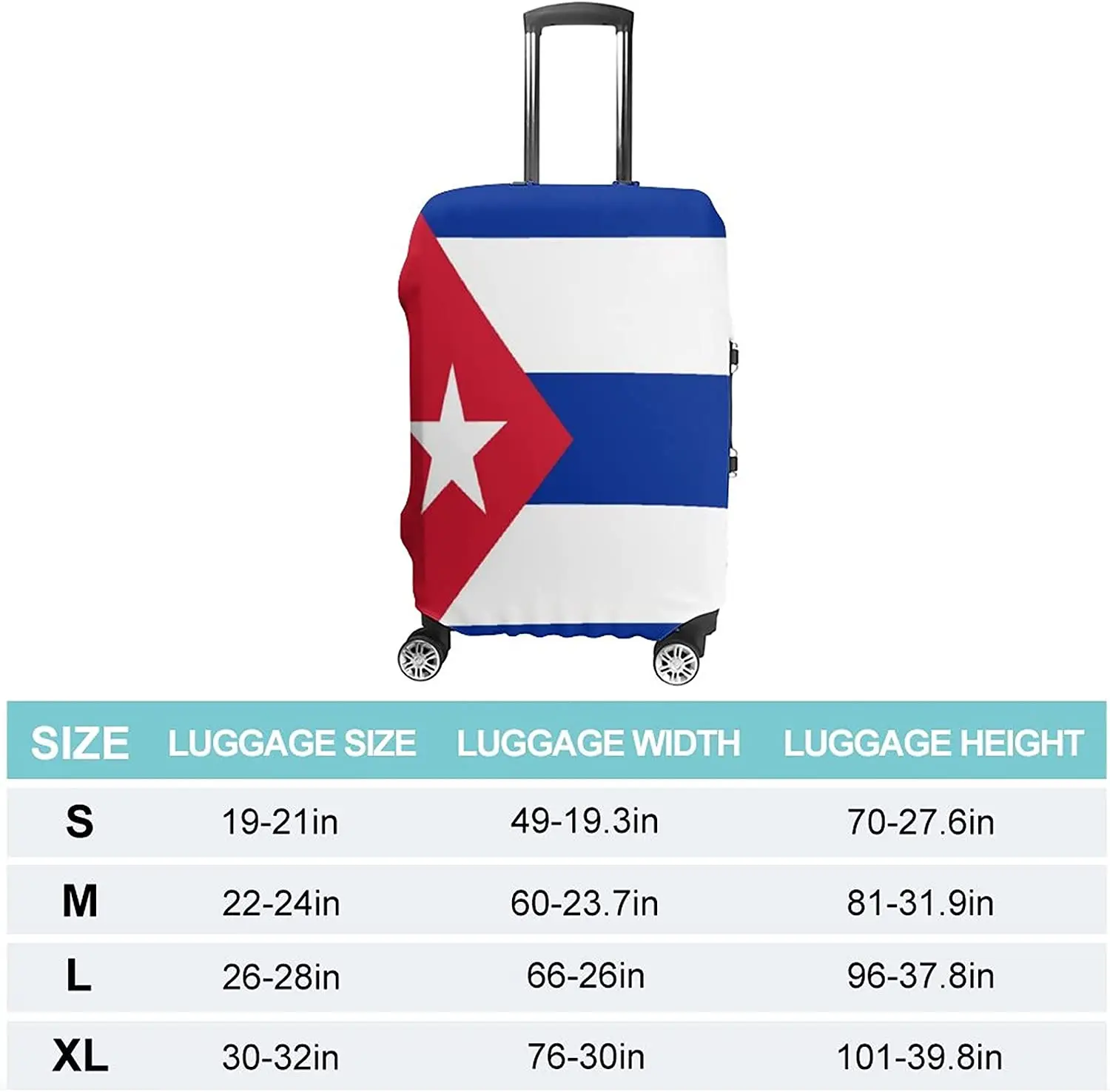 Flag of Cuba Luggage Cover Polyester Suitcase Protector Funny Baggage Case for Travel