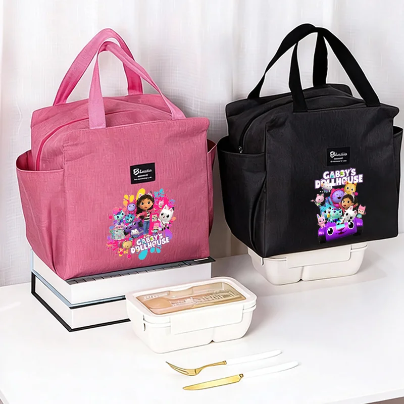 

Кукольные домики Габби, изолированная сумка для обеда, портативная сумка для путешествий, пикника, большая сумка, термопакет для хранения еды, милые подарки для девочек
