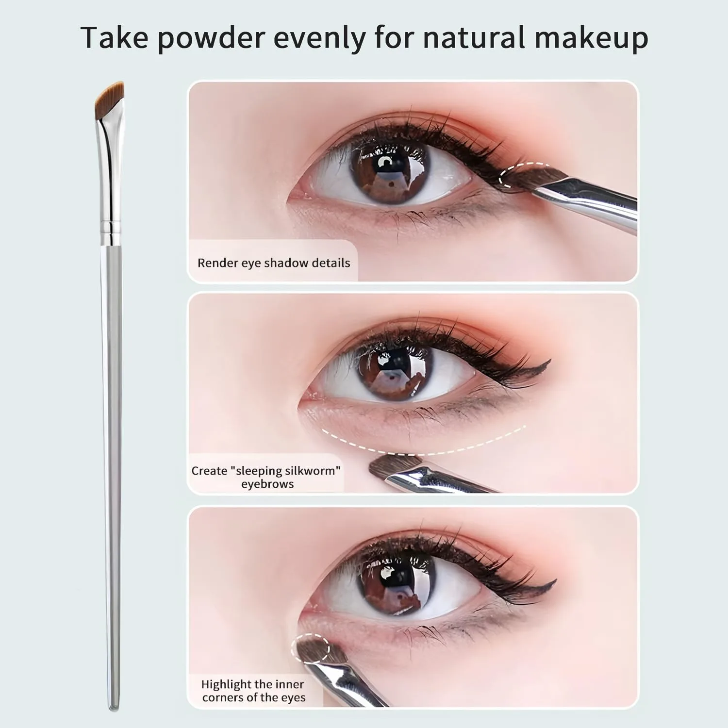 2PCS Nose Contour & Eyeliner Brush Set Angled Eyeliner Brush and Nose Contour Brush for Liquid, Cream & Powder Cosmetics, Profes