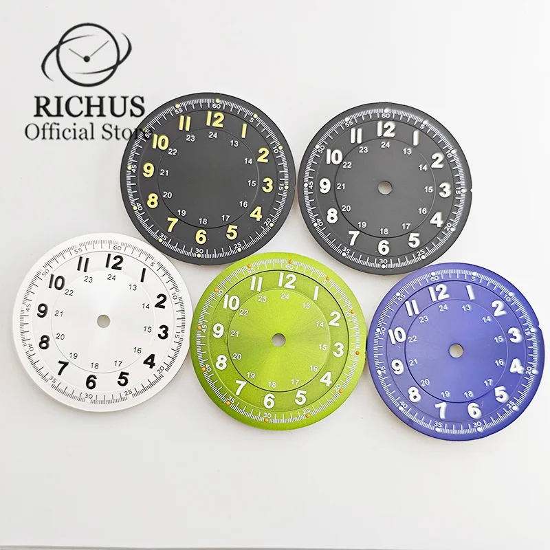 richus-relogio-luminoso-dial-29mm-preto-azul-verde-prata-nh35-nh36-eta2824-2836-miyota8215-dg2813-3804-movimento