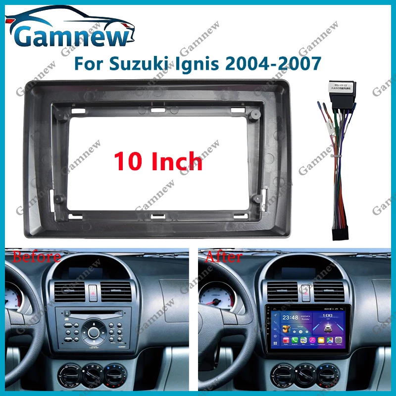 

10 Inch Car Frame Fascia Cable Adapter For Suzuki Ignis 2004-2007 Android Radio Dash Fitting Panel Kit