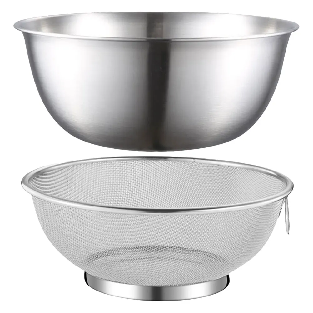 

Drain Basket Sink Fruit Washing Stainless Steel Multifunctional and Draining Silver Food Drainage for Strainer
