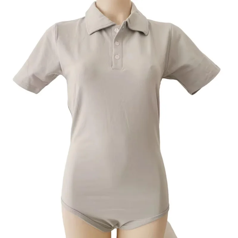 بدلة رجالية من القطن الخالص باللون الرمادي للبالغين/بدلة بولو للنساء البالغات/بدلة لعب منزلية ناعمة ومريحة للزوجين من ABDL