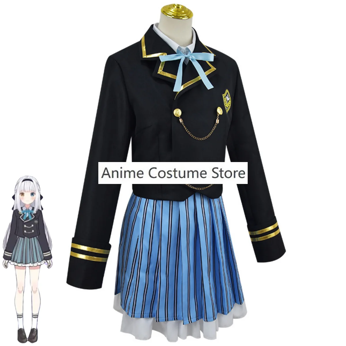 Костюм для косплея Kagura Mea из аниме «Виртуальный ютрубер», японская и южнокорейская школьная форма Jk, парик, Женский кавайный костюм