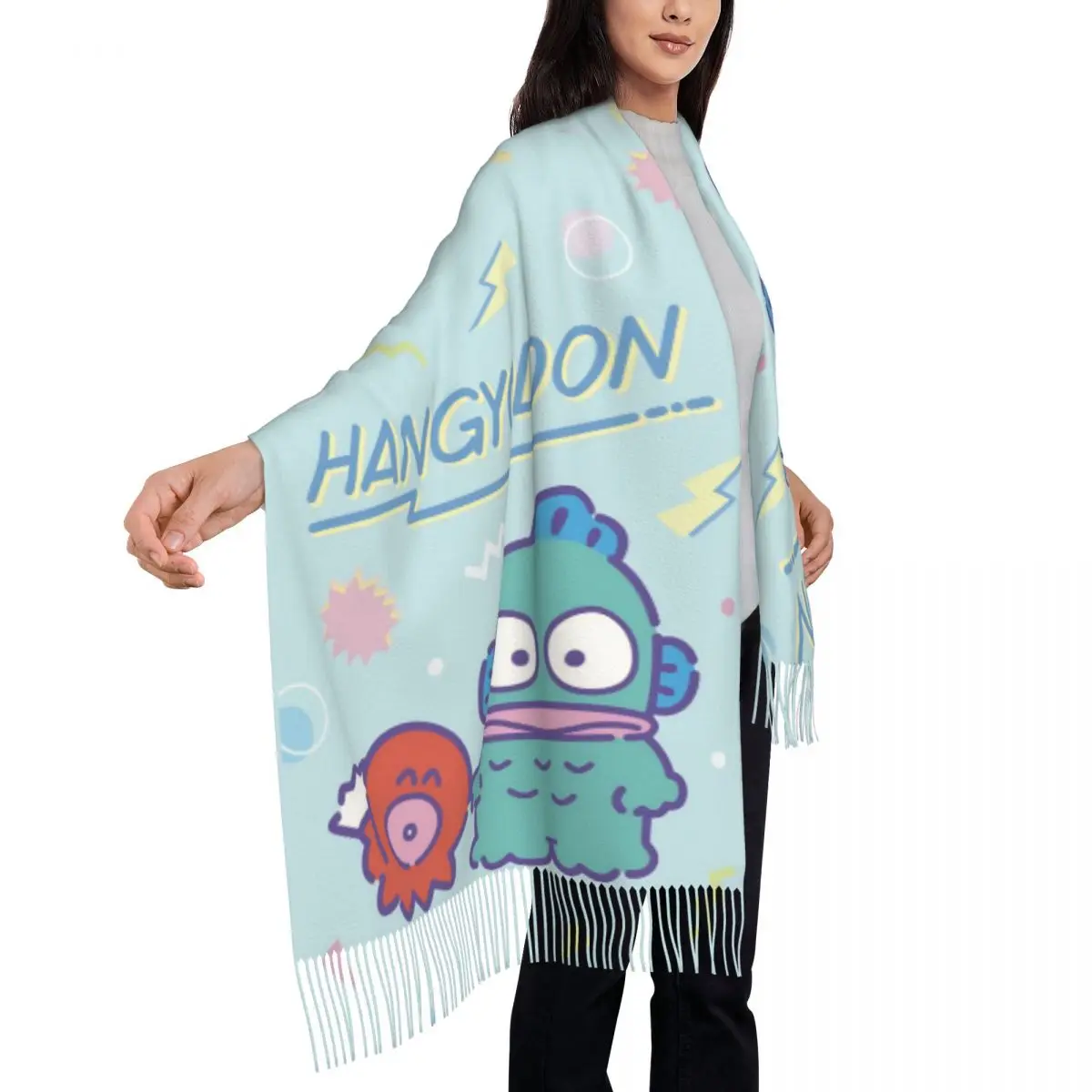 

Ханъдон мультяшный шарф для женщин осень-зима шаль большой шаль шарф для вечернего платья