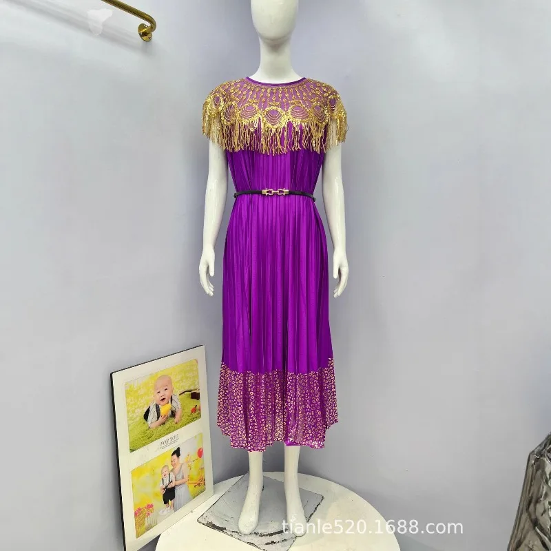 الأوروبي 2025 مياكي جديد وصول المرأة تنورة مستقيمة أنيقة هامش التعادل الخصر حجم كبير المرأة تمتد الفاخرة فساتين لحضور الحفلات الموسيقية #6