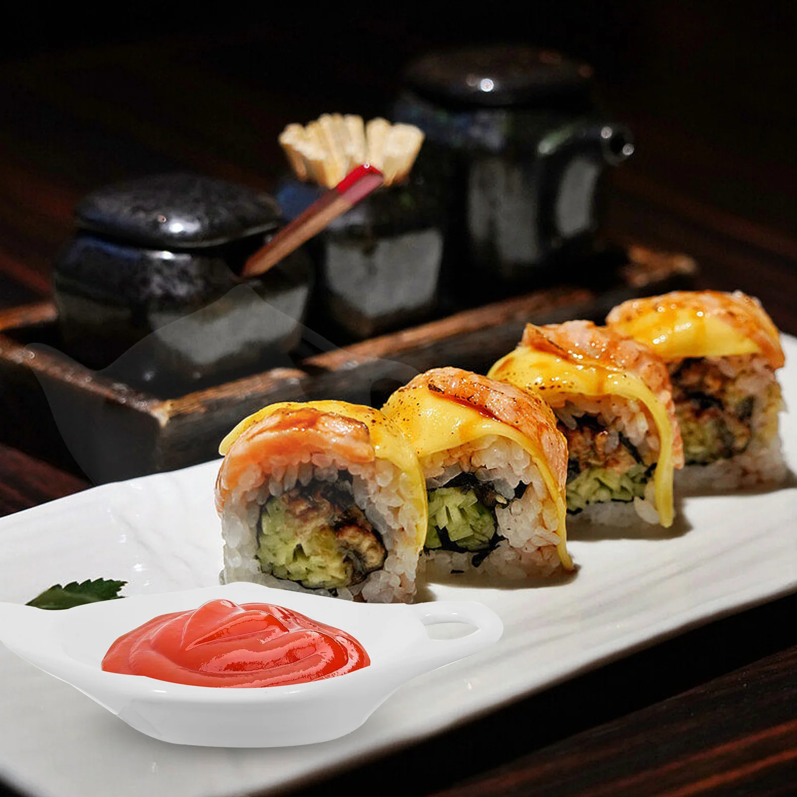 

4Pcs Ceramic Sauce Dishes Minimalist Design Multi-Use for Dipping Sauces Condiments Desserts Appetizers Home Restaurant