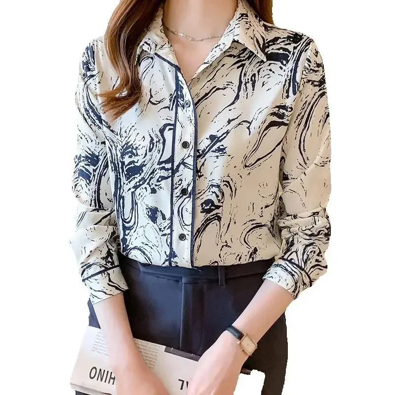 Fashion ladies shirts New elegant Women Blouses Long Sleeve Button-Down Tops blusa mujer