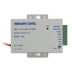 Control fuente alimentación K80 110-240V a DC12V 3A para sistema acceso puerta cámara intercomunicación