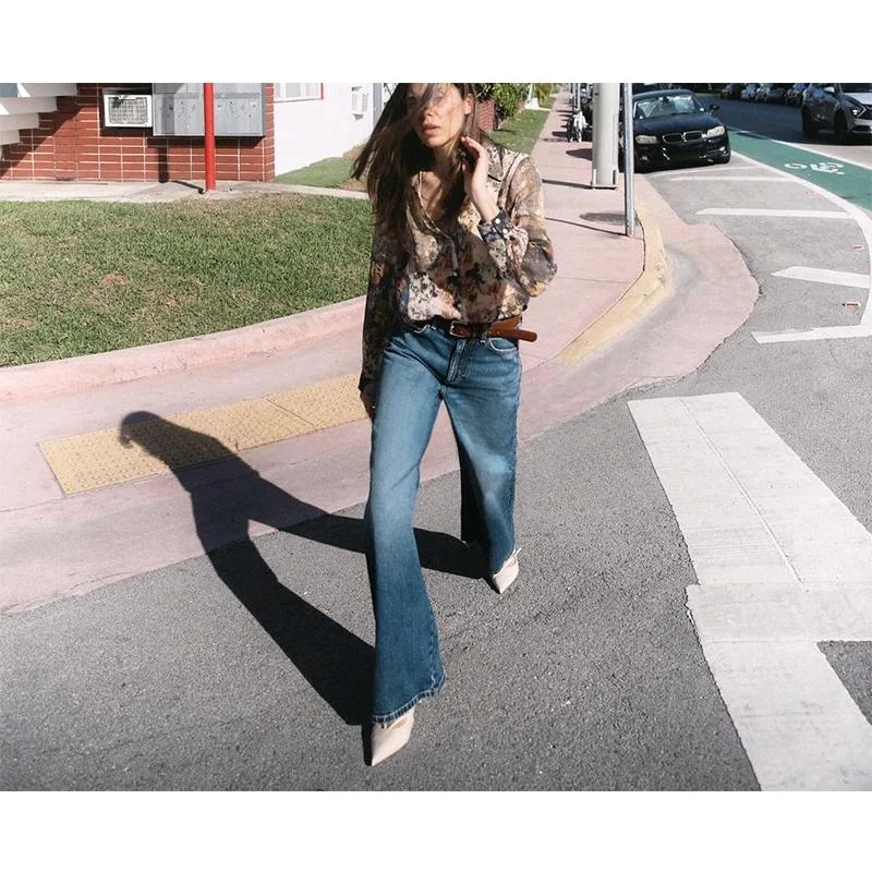 

Spring New Arrival Women's Casual Sle Long Sve Printed irt Metal Color Turn-down Collar Faionable Polyester Fiber